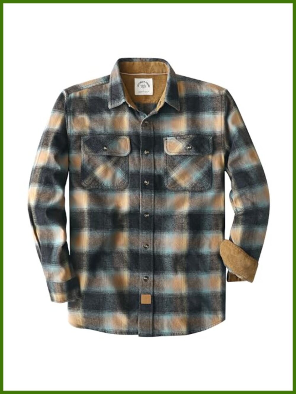 All Cotton Brushed Flannel Shirt Plaid Button Down Casual